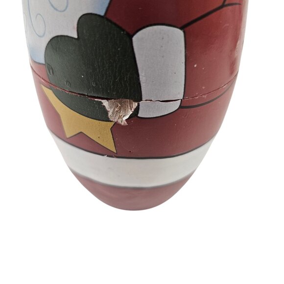 Santa Nesting Dolls Christmas Wooden Matryoshka Holiday Decor Set of 5 - Picture 8 of 11